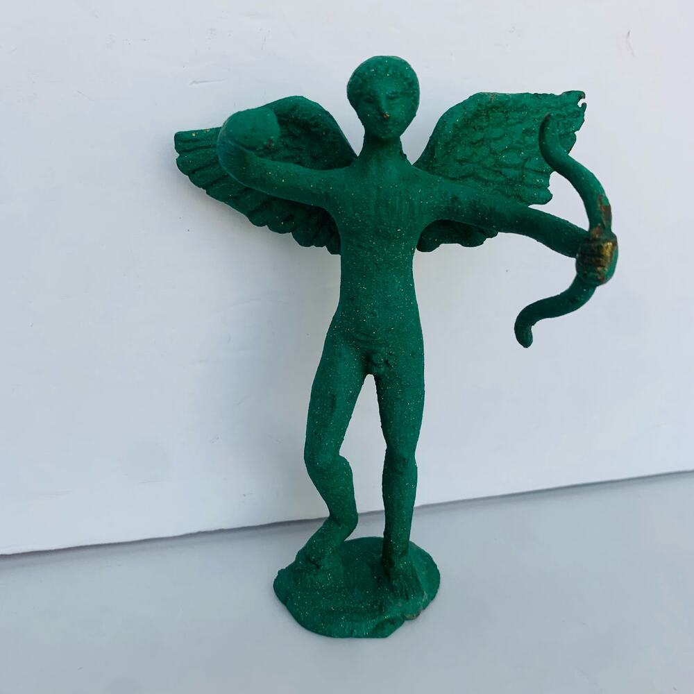 Vintage Greek Winged Eros Cupid Angel Bronze Statuette